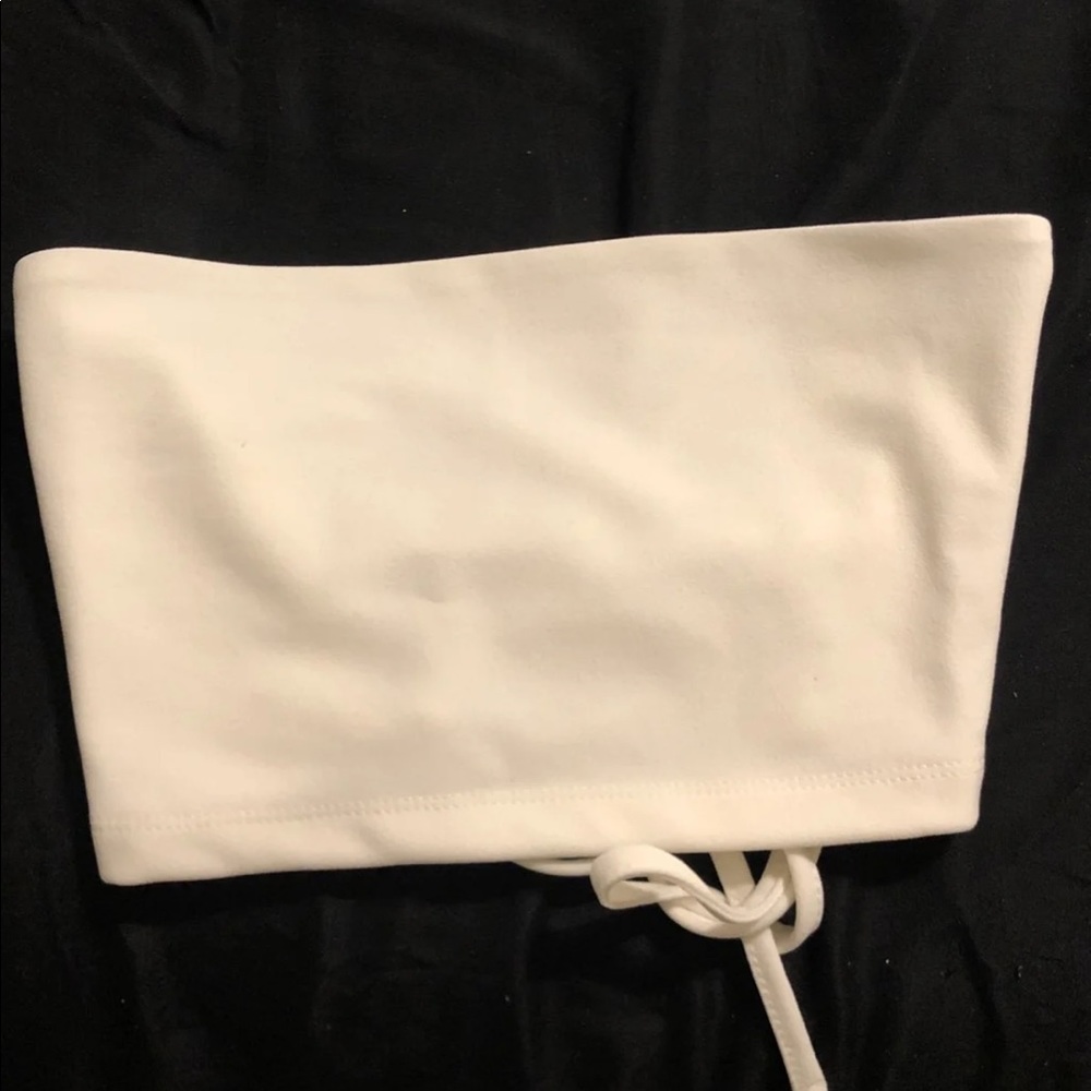 White Tie Up Tube Top